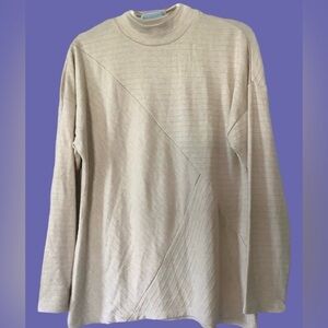 Fortune Ivy Chic Cream Textured Knit Top size PM